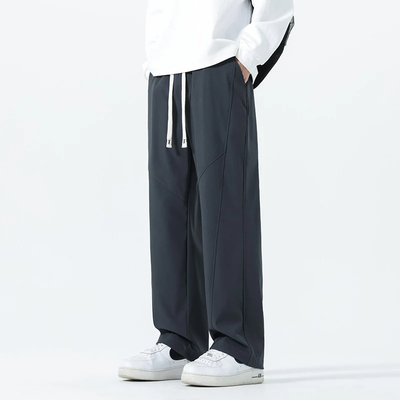 Herren Weite Relaxed‑Fit Freizeithose mit Tunnelzugbund und Teilungsnähten Drune