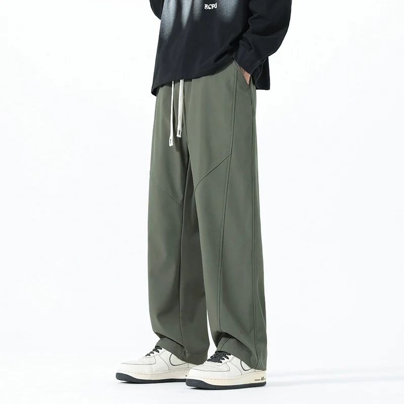 Herren Weite Relaxed‑Fit Freizeithose mit Tunnelzugbund und Teilungsnähten Drune