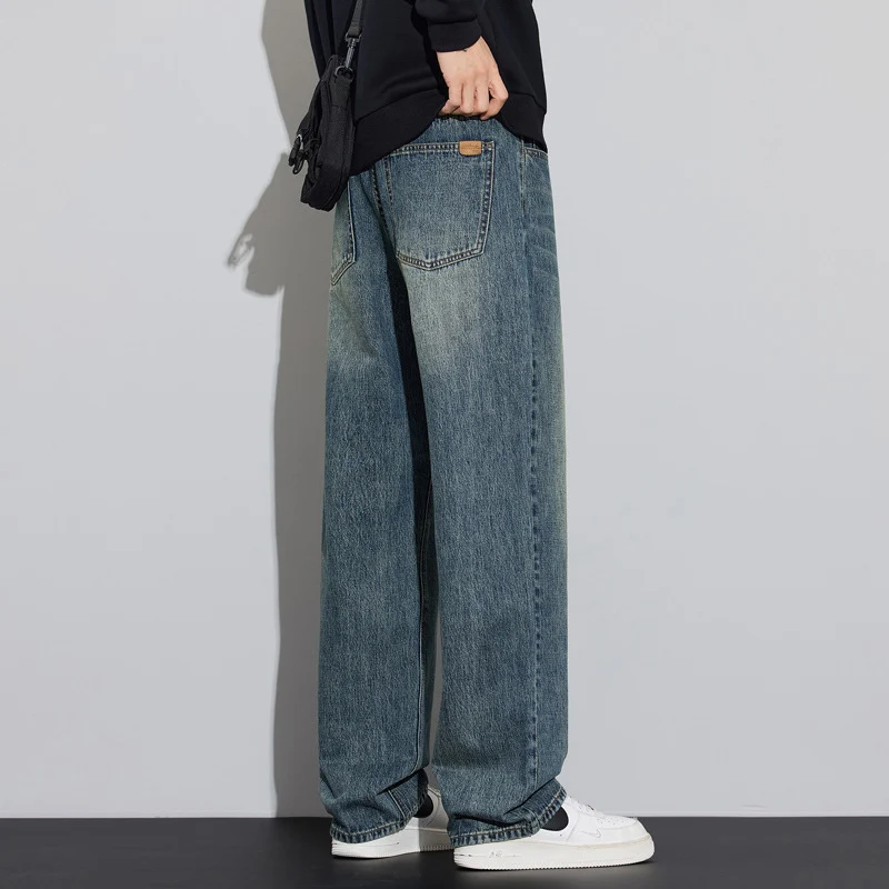 Herren Weite Denim-Jeans im Vintage-Look mit tiefer Leibhöhe und lässiger Passform Drune