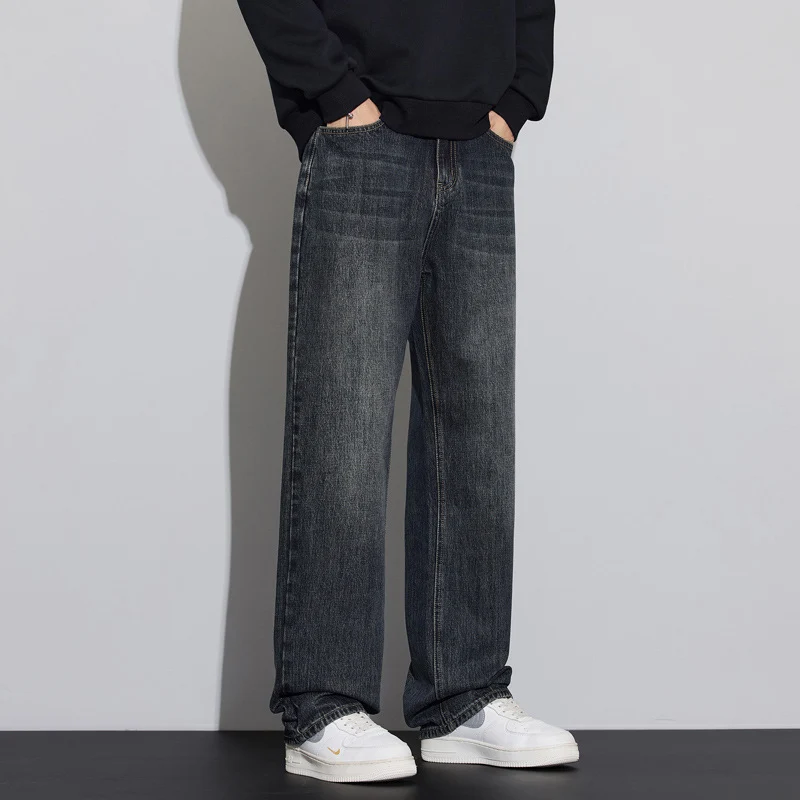 Herren Weite Denim-Jeans im Vintage-Look mit tiefer Leibhöhe und lässiger Passform Drune