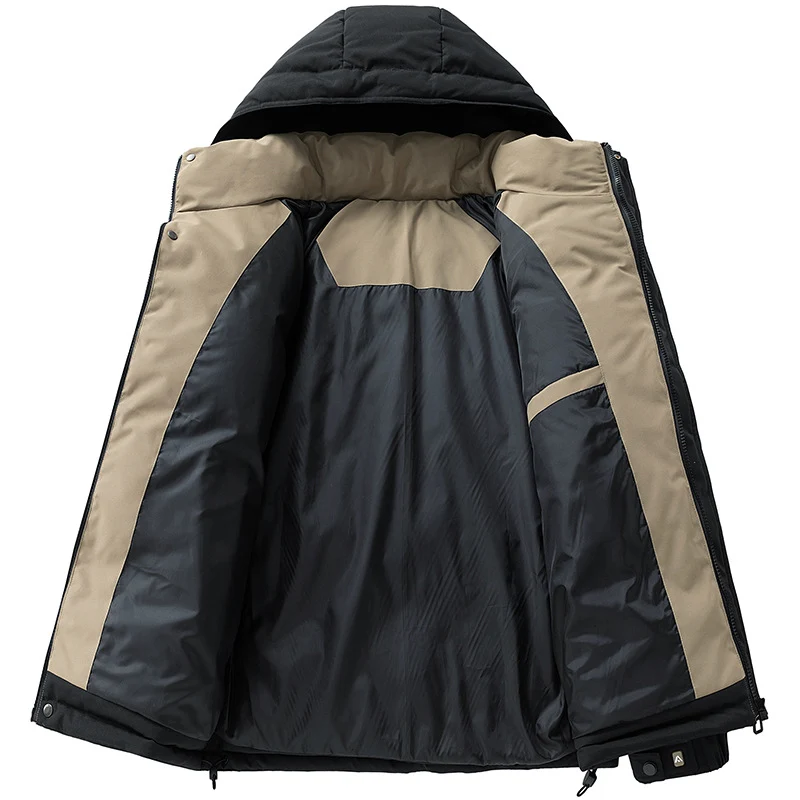 Herren Wattierte Urban-Thermojacke mit gesteppter Optik, hohem Stehkragen und Utility-Taschen Drune