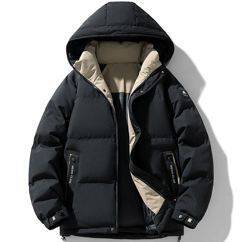 Herren Wattierte Urban-Thermojacke mit gesteppter Optik, hohem Stehkragen und Utility-Taschen Drune
