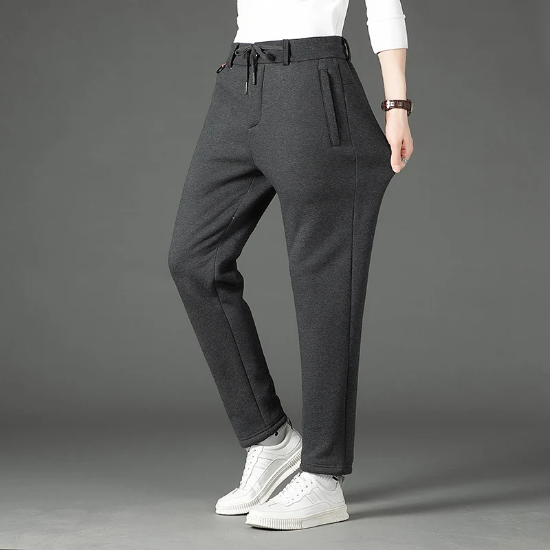 Herren Thermo-Jogginghose mit Teddyfutter, elastischem Bund und Reißverschlusstaschen Drune