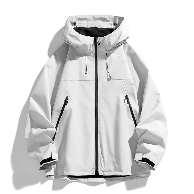 Herren Technische Kapuzen-Utilityjacke mit Kontrastpaneelen und wasserabweisender Membran Drune