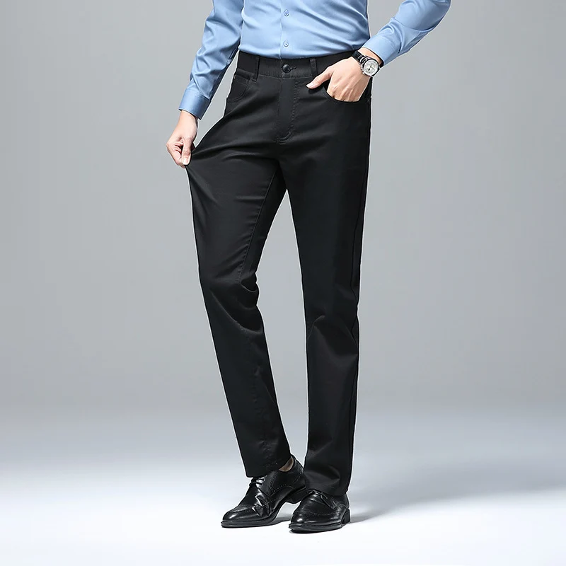 Herren Stretch-Chinohose mit geradem Schnitt und Bügelfalte Drune