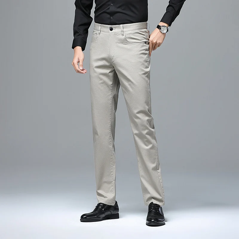 Herren Stretch-Chinohose mit geradem Schnitt und Bügelfalte Drune