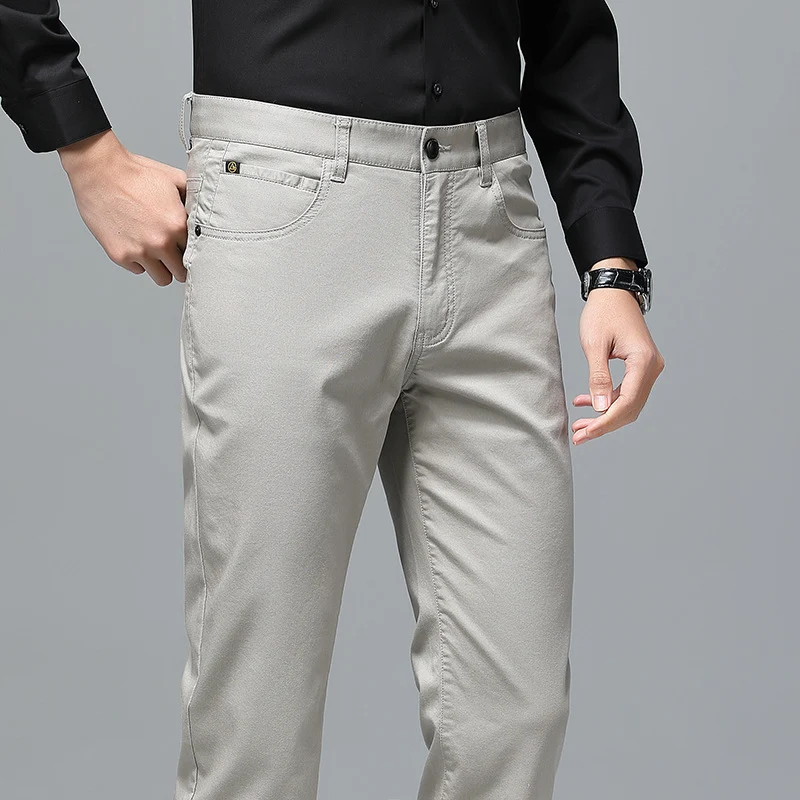 Herren Stretch-Chinohose mit geradem Schnitt und Bügelfalte Drune