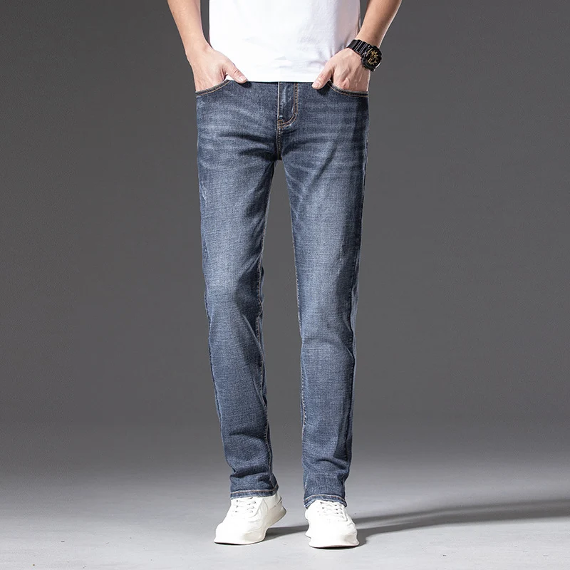 Herren Slim‑Straight Stretchjeans mit leichter Used‑Optik Drune