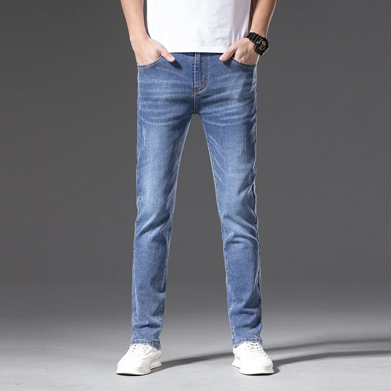 Herren Slim‑Straight Stretchjeans mit leichter Used‑Optik Drune
