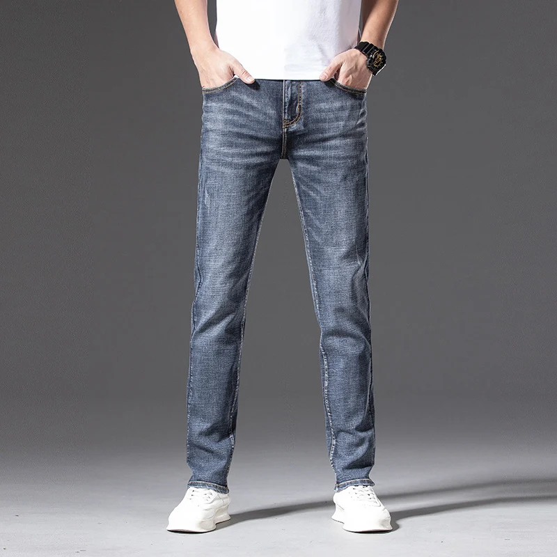 Herren Slim‑Straight Stretchjeans mit leichter Used‑Optik Drune