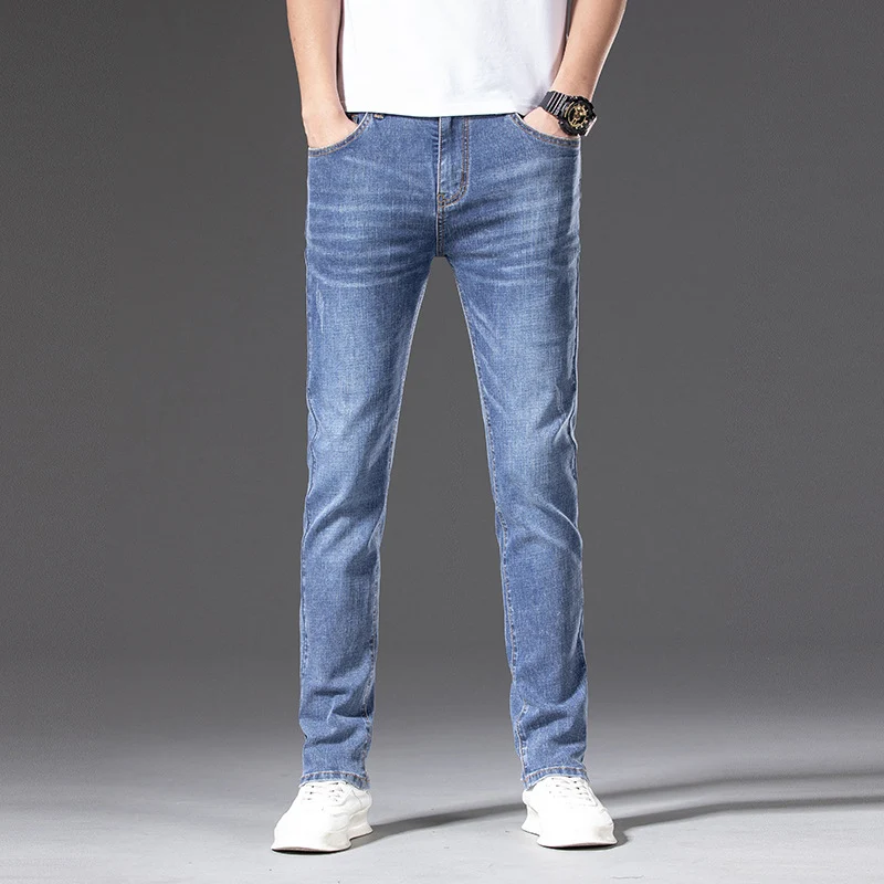 Herren Slim‑Straight Stretchjeans mit leichter Used‑Optik Drune