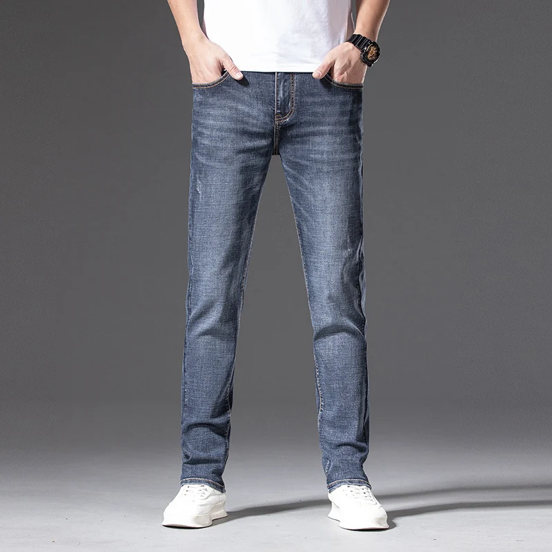 Herren Slim‑Straight Stretchjeans mit leichter Used‑Optik Drune