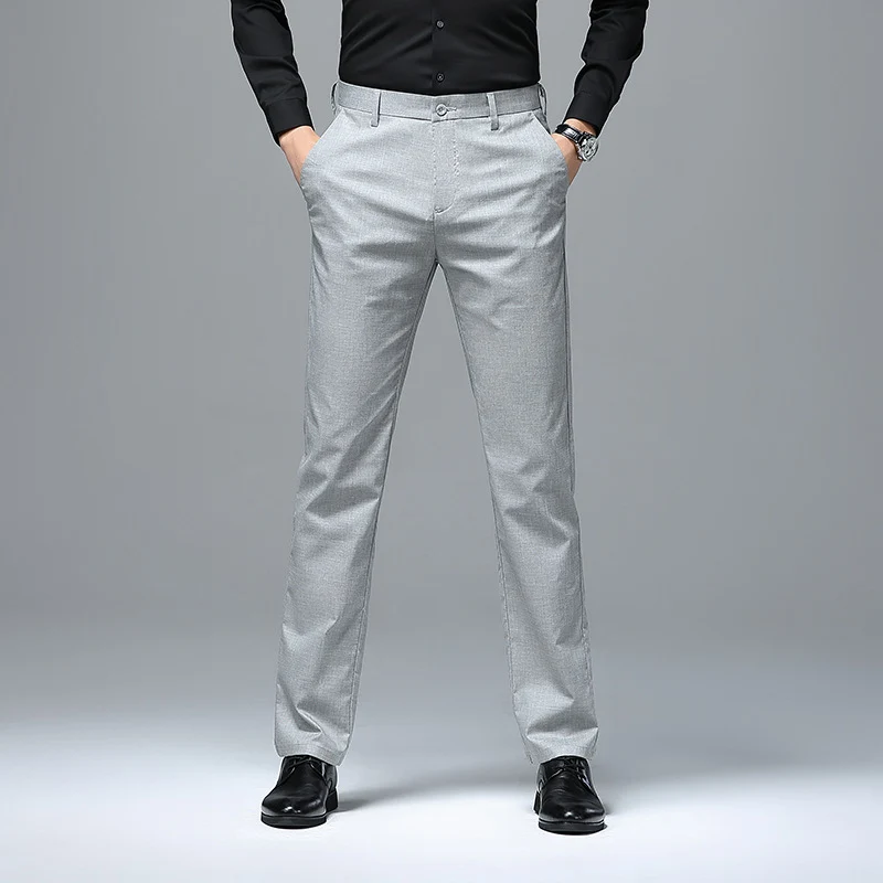 Herren Schmale Chino-Businesshose mit Bügelfalte und leichtem Stretch Drune