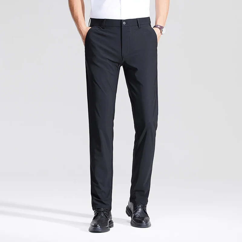 Herren Schlanke Business‑Stretchhose mit Bügelfalte und Komfortbund Drune