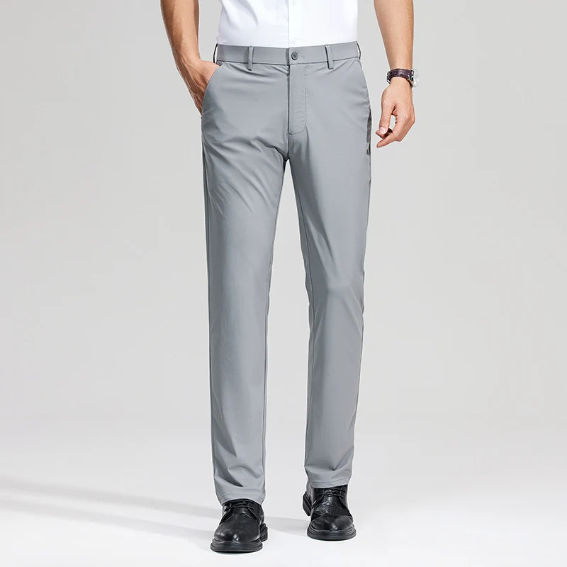Herren Schlanke Business‑Stretchhose mit Bügelfalte und Komfortbund Drune