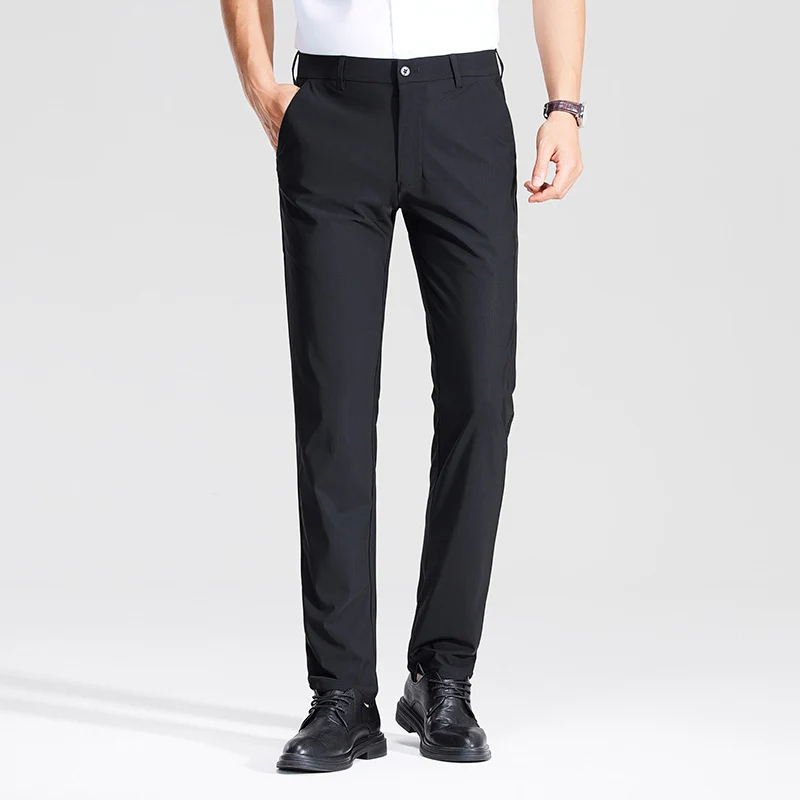 Herren Schlanke Business‑Stretchhose mit Bügelfalte und Komfortbund Drune
