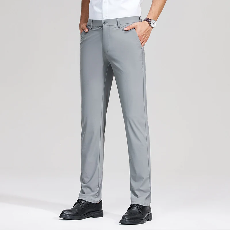Herren Schlanke Business‑Stretchhose mit Bügelfalte und Komfortbund Drune