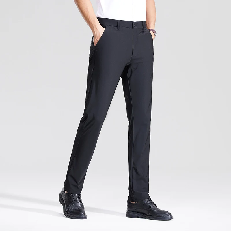 Herren Schlanke Business‑Stretchhose mit Bügelfalte und Komfortbund Drune