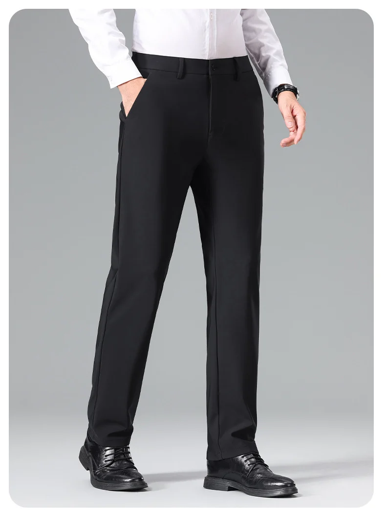 Herren Schlanke Business‑Stretchhose mit Bügelfalte und Komfortbund Drune