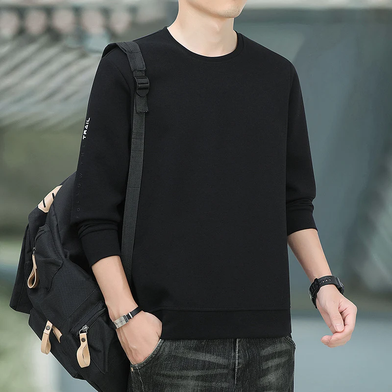 Herren Rundhals-Sweatshirt mit angerauter Innenseite und schmalem Saum Drune