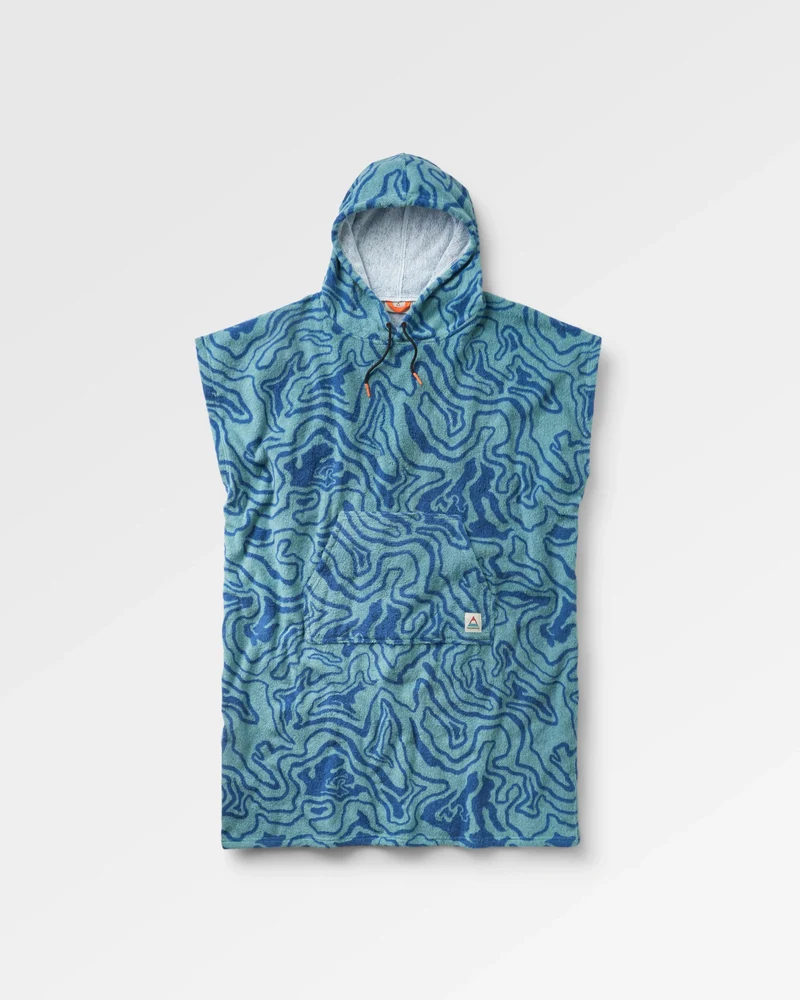 Shoreline Baumwollhandtuch-Poncho - Strata Swirl Arktik