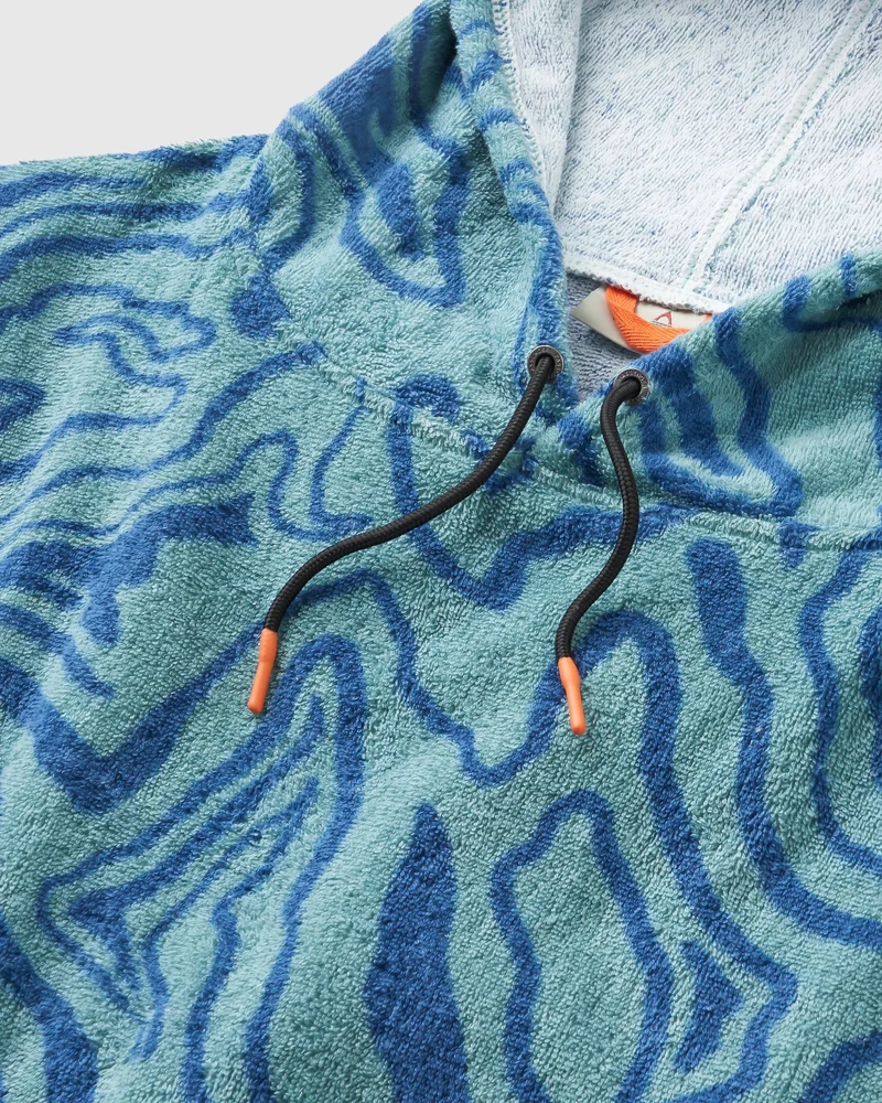 Shoreline Baumwollhandtuch-Poncho - Strata Swirl Arktik
