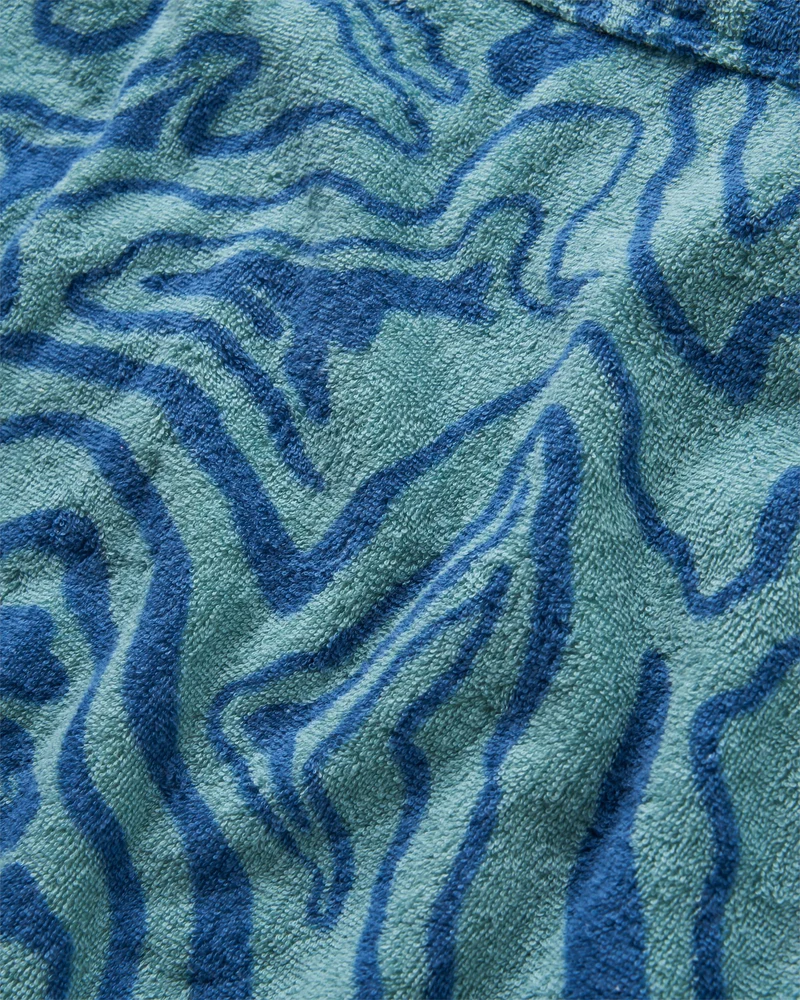 Shoreline Baumwollhandtuch-Poncho - Strata Swirl Arktik