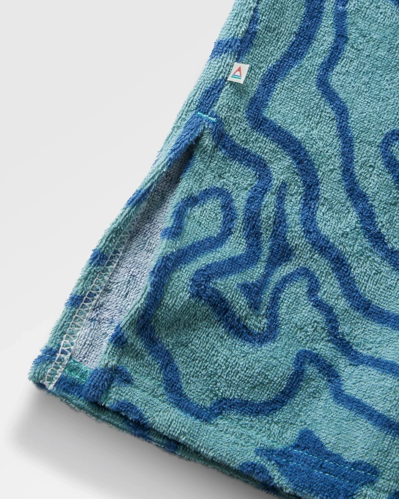 Shoreline Baumwollhandtuch-Poncho - Strata Swirl Arktik