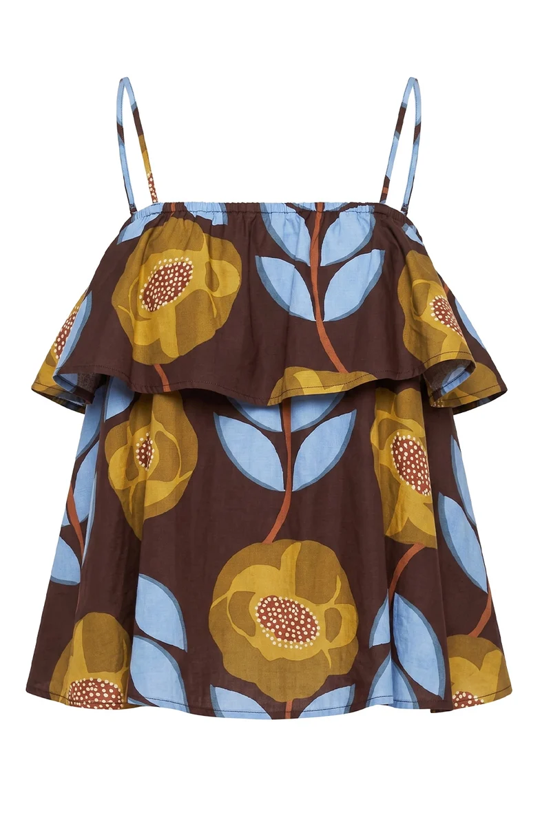 Aurelia Floral Top | Dark Maroon | Atelier C