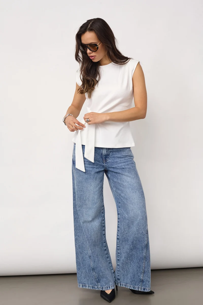 Oriane Pleat Tie Top | White | Top fra Co'couture