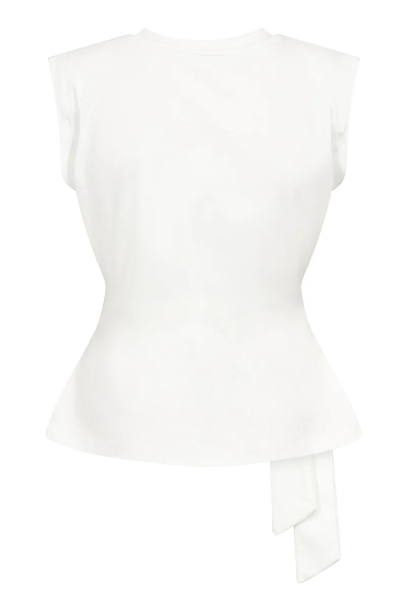 Oriane Pleat Tie Top | White | Top fra Co'couture