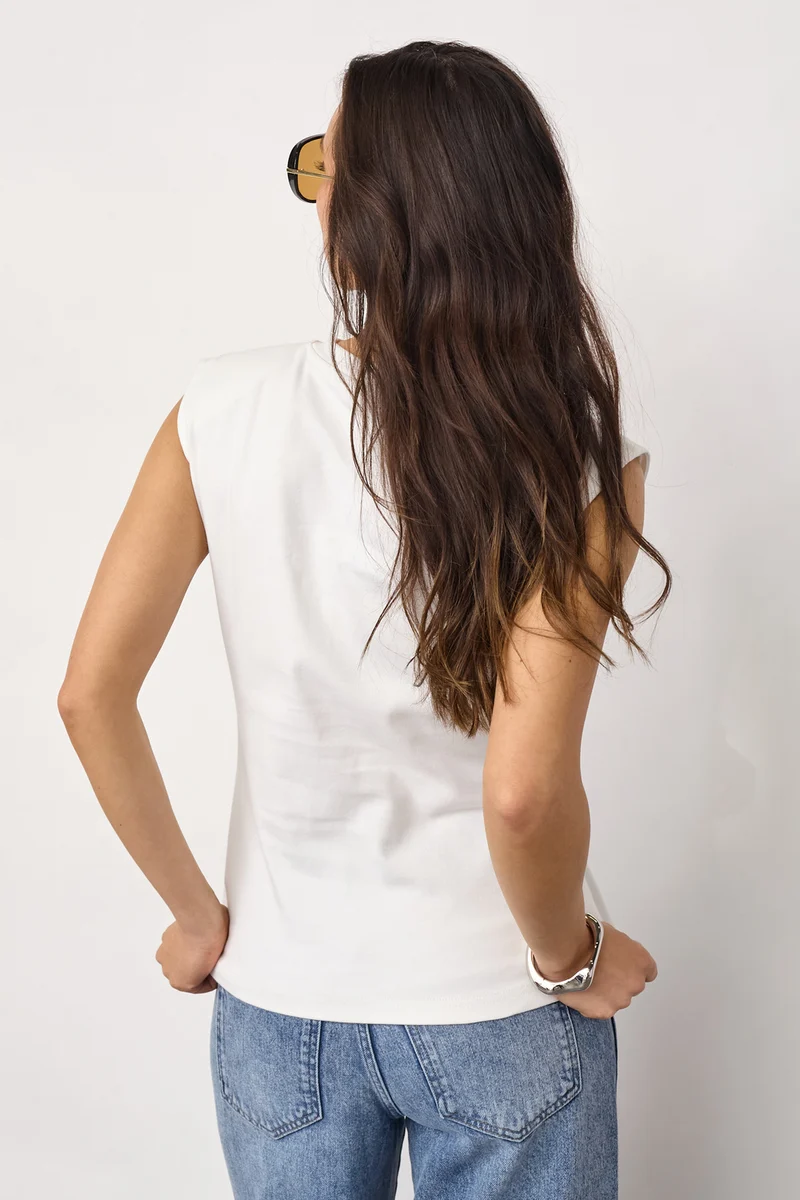 Oriane Pleat Tie Top | White | Top fra Co'couture