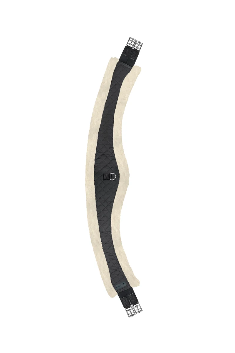 Half Moon langer Sattelgurt mit Teddyfell Black/Nature 100 cm