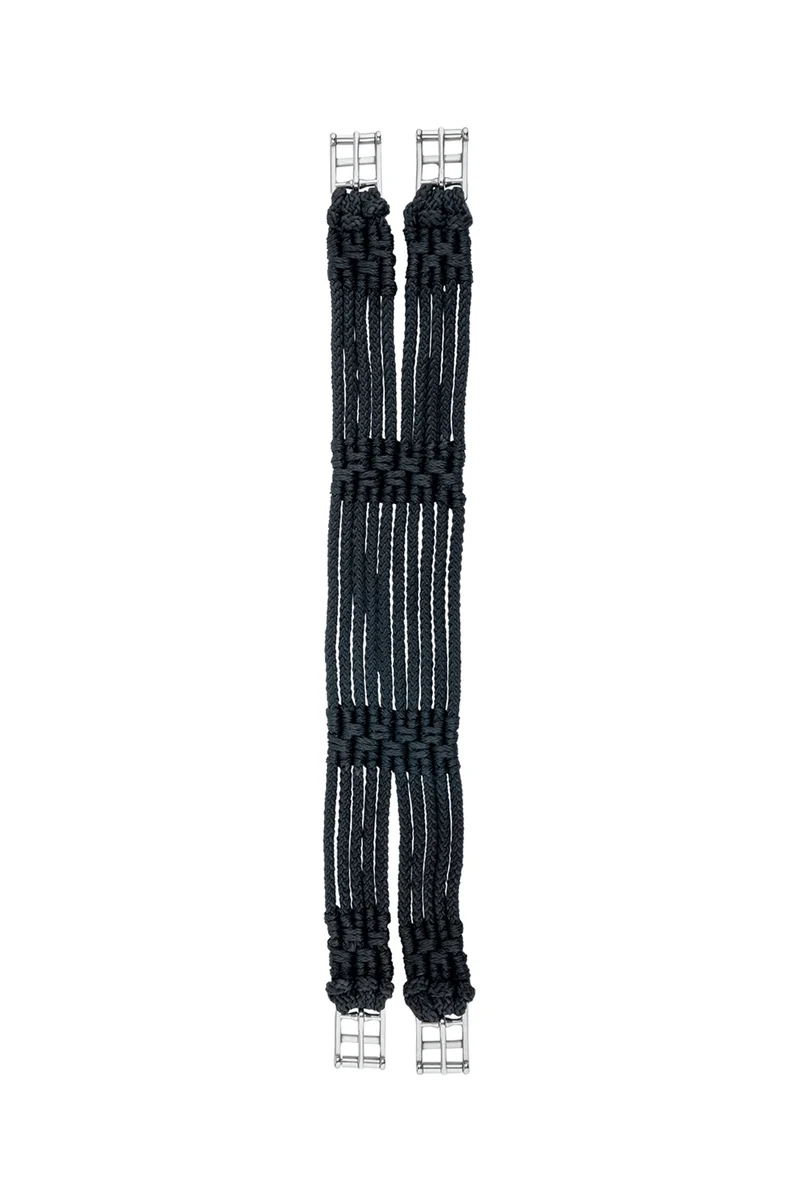 Langer Sattelgurt aus geflochtenem Seil Black 120 cm
