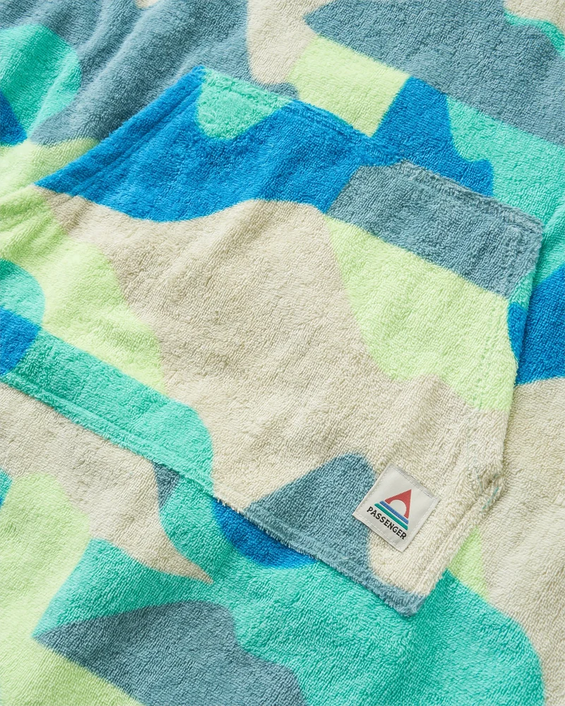 Shoreline Baumwoll-Surf-Poncho - Vista Patchwork Aqua
