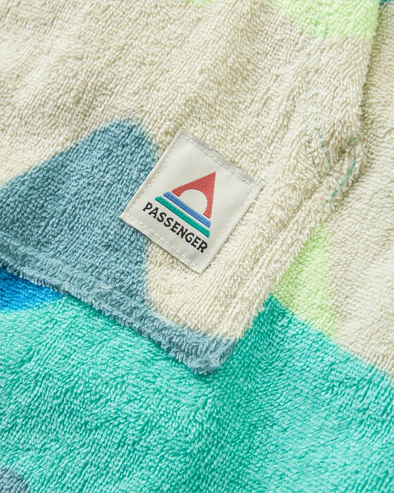 Shoreline Baumwoll-Surf-Poncho - Vista Patchwork Aqua