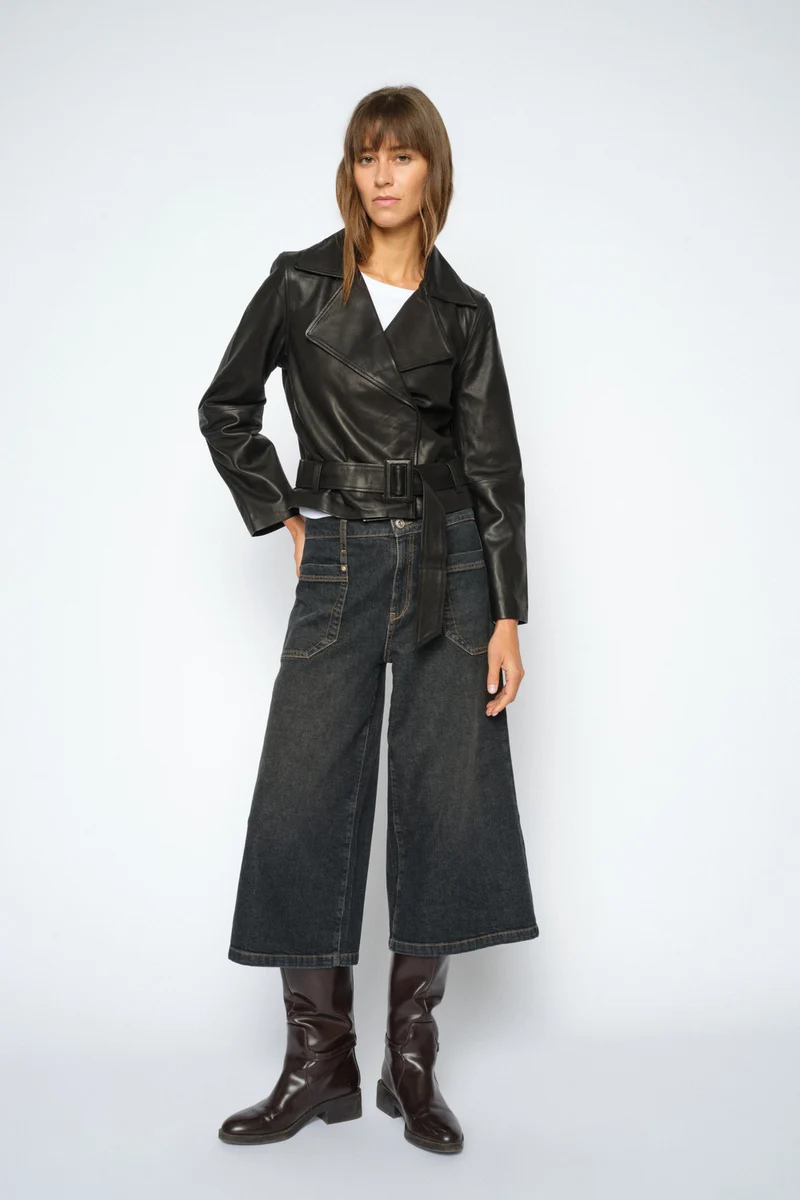 Lasco Short Leather Jacket | Black | Jakke fra Mos Mosh