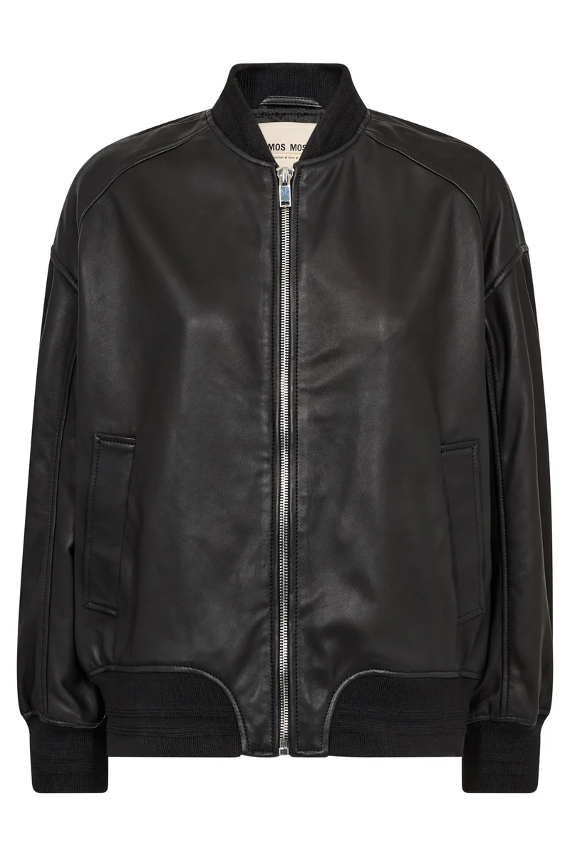 Ruby Leather Bomber Jacket | Black | Jakke fra Mos Mosh
