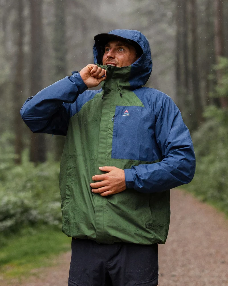 Trailscape Herren Wasserdichte Jacke - Dunkles Denim/Wildgrün