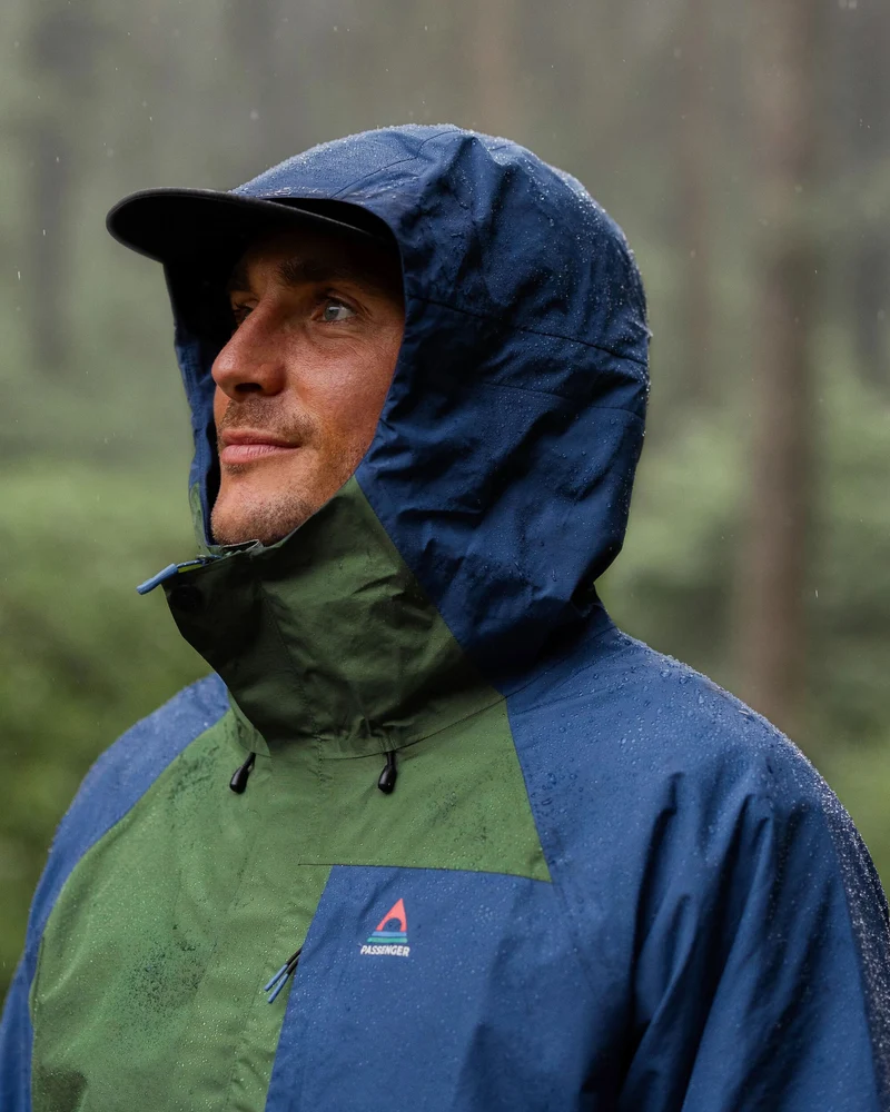 Trailscape Herren Wasserdichte Jacke - Dunkles Denim/Wildgrün