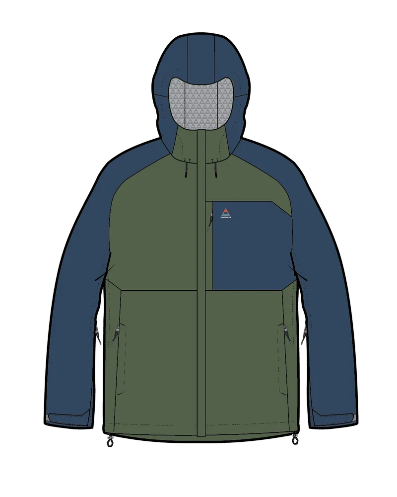 Trailscape Herren Wasserdichte Jacke - Dunkles Denim/Wildgrün