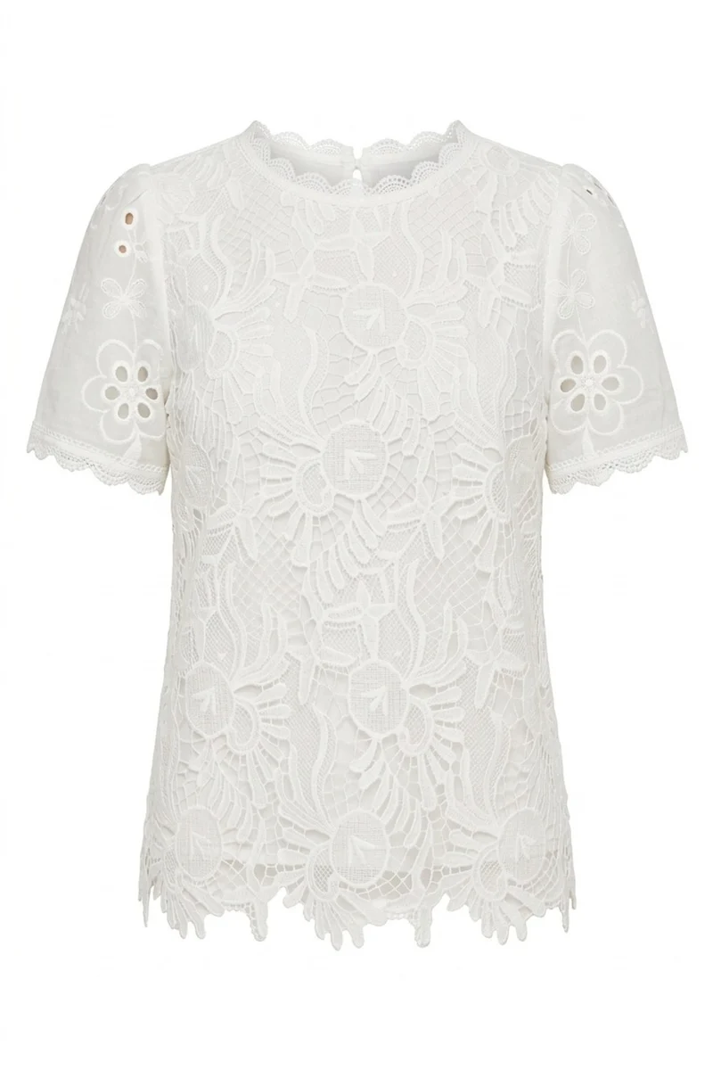 Mila Lace Top | White