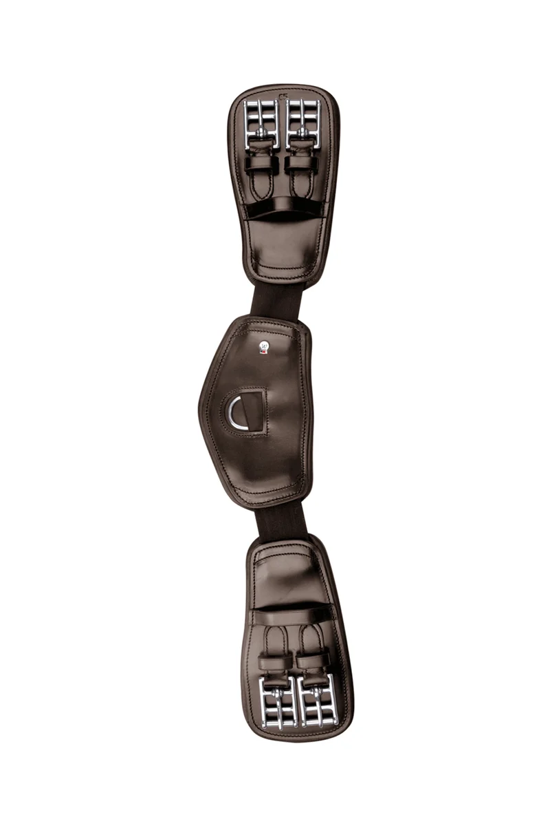 Elastischer kurzer Ledersattelgurt Brown 60 cm