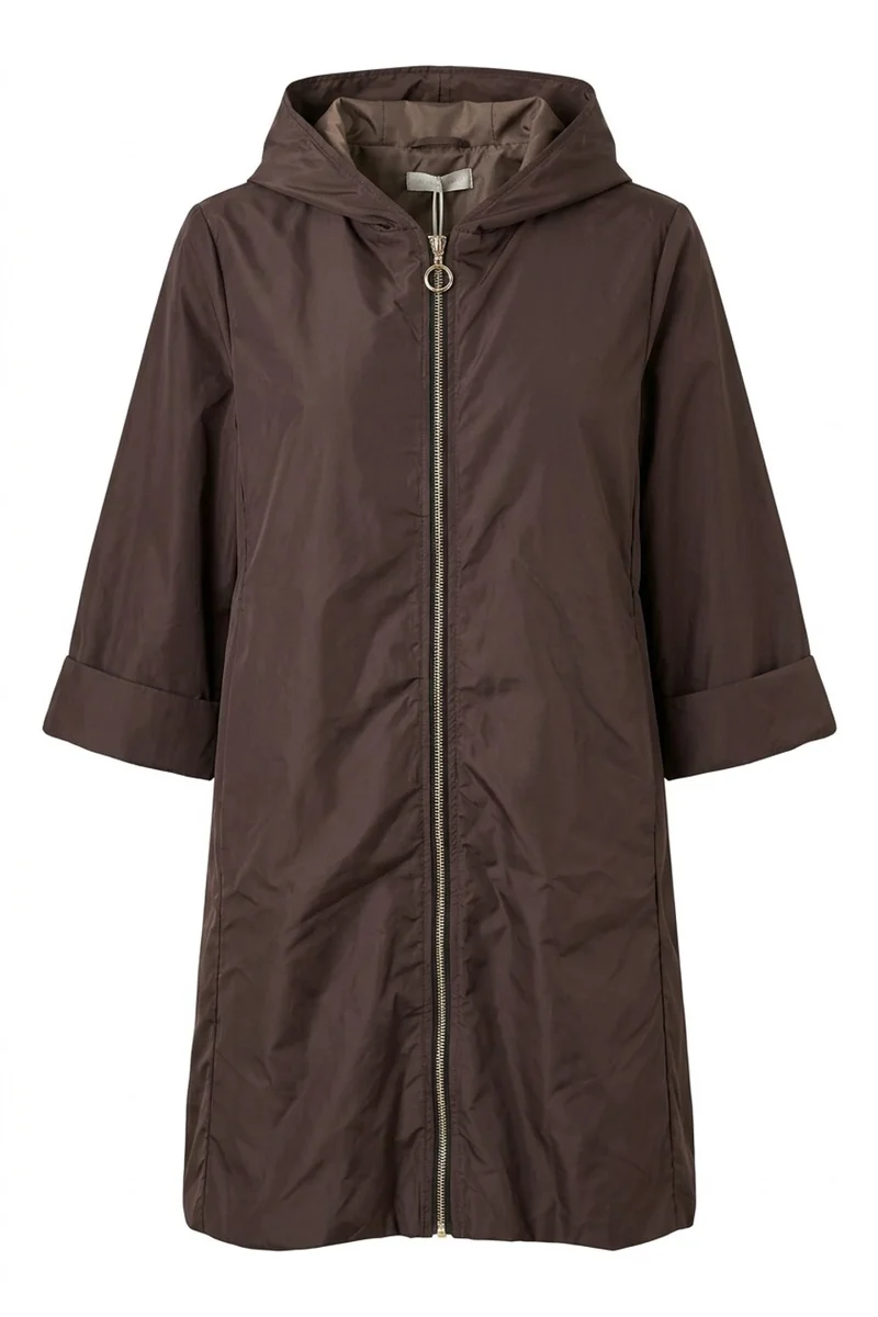 Nimbus Long Rain Jacket | Dark Brown