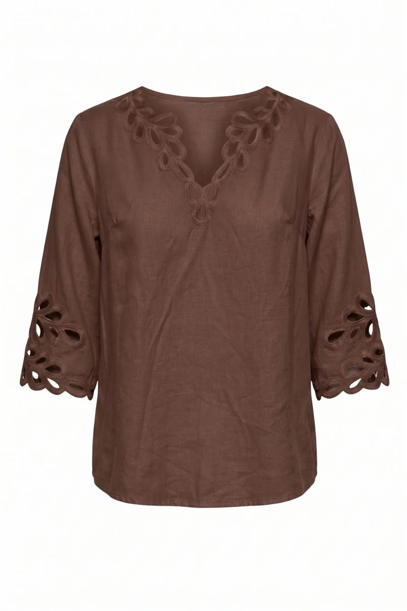 Trixie Lace Top | Cognac