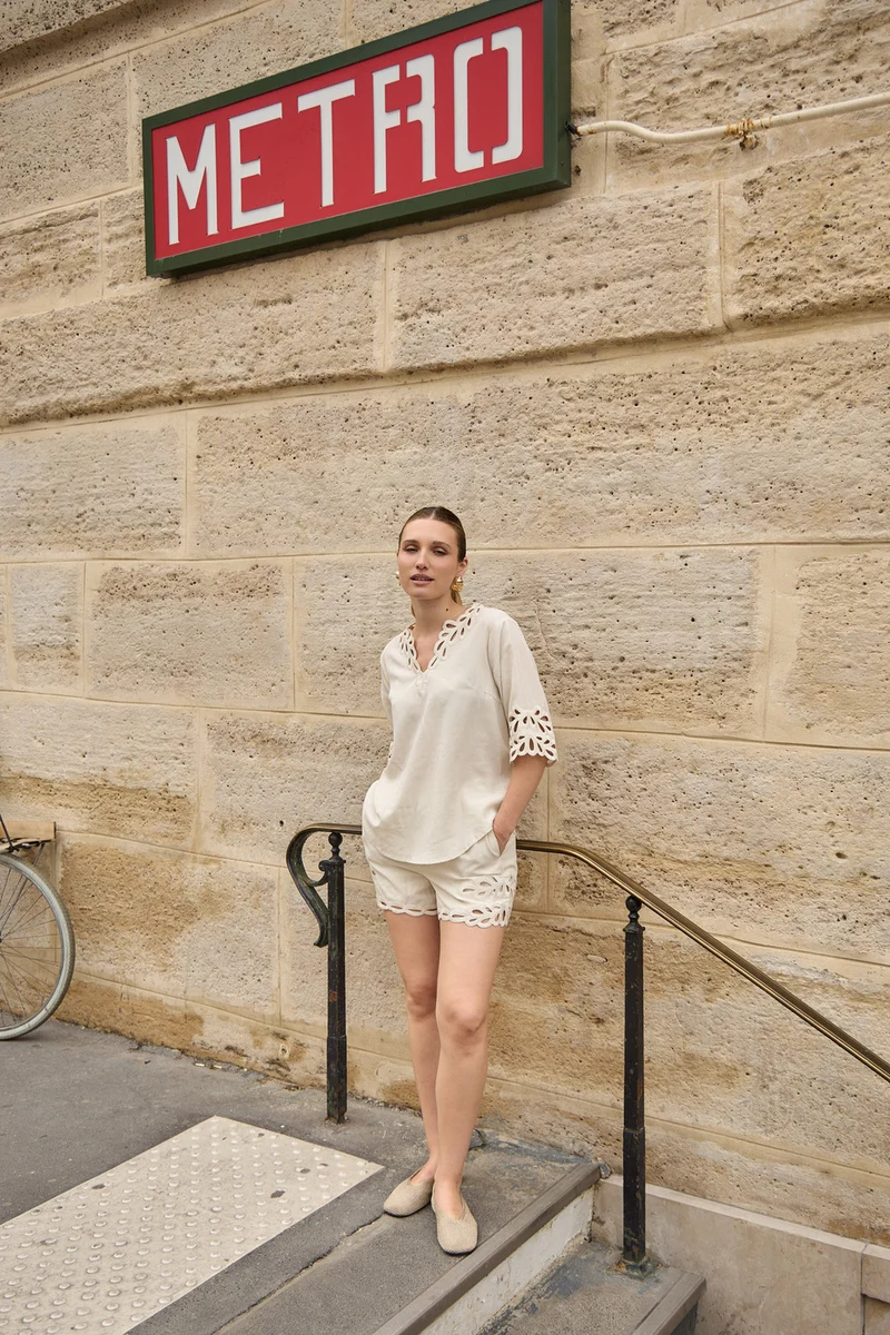 Trixie Lace Top | Beige