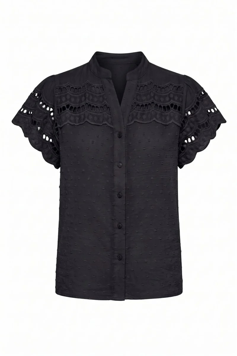 Gemma Dotted Blouse | Black