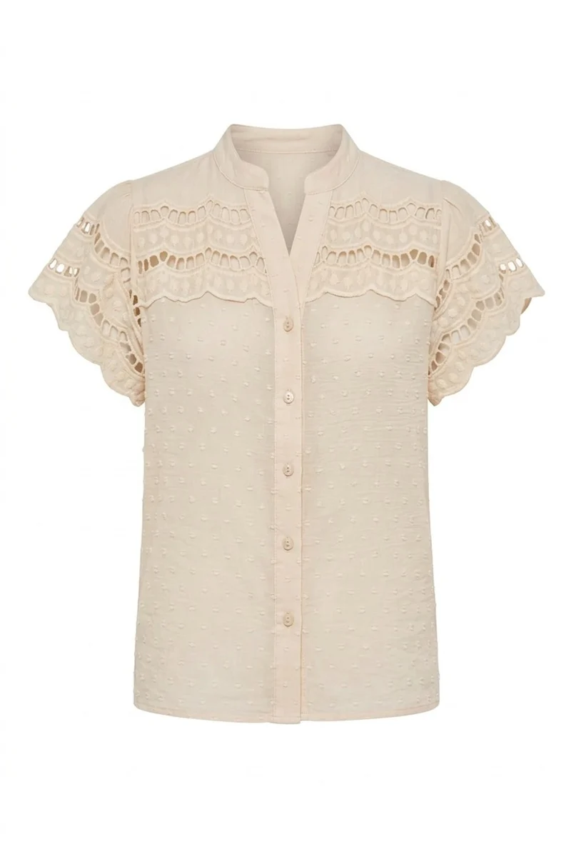 Gemma Dotted Blouse | Beige