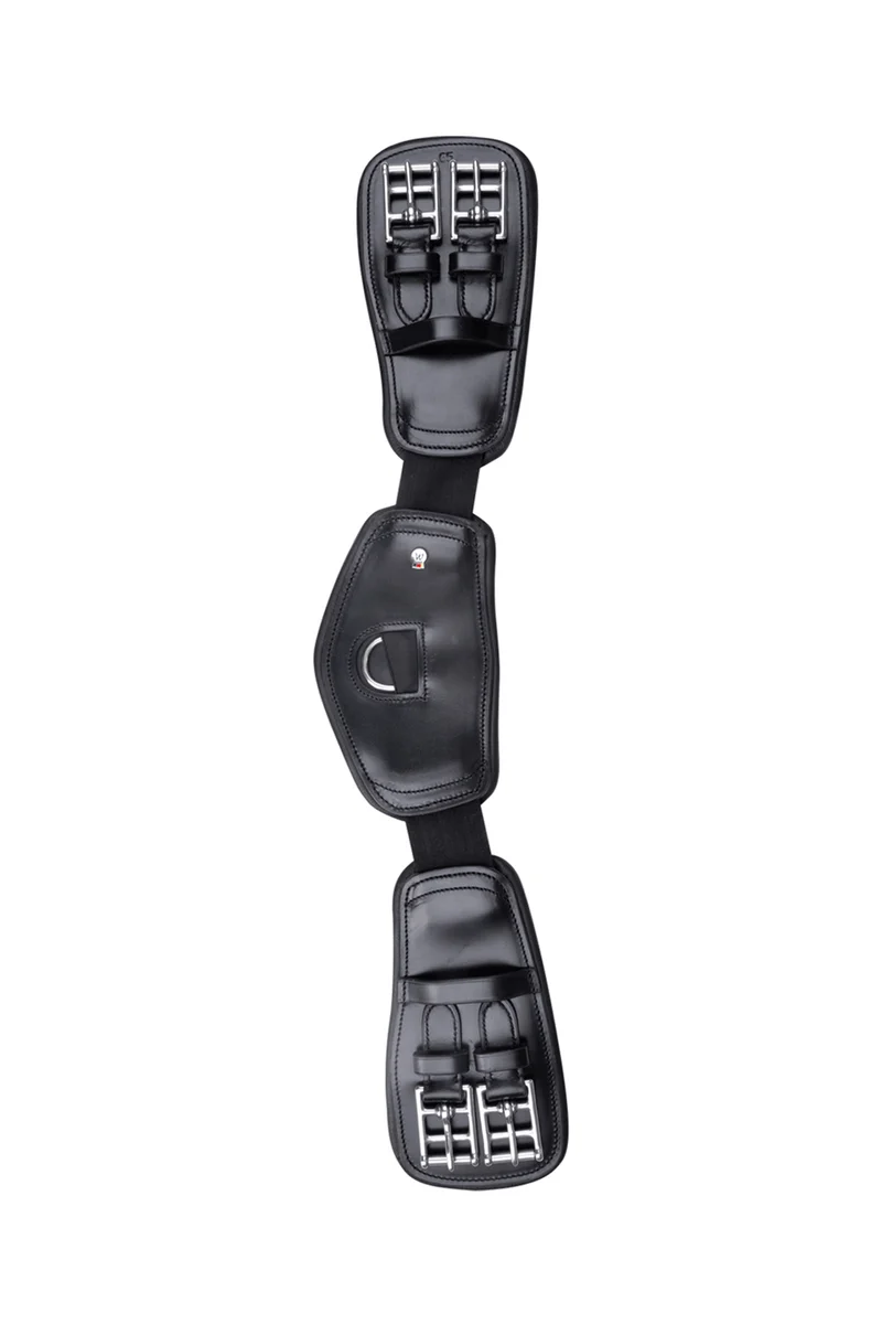 Elastischer kurzer Ledersattelgurt Black 75 cm