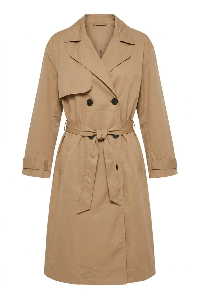 Odette Long Trench Coat | Caramel